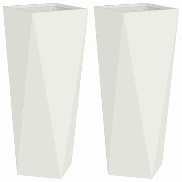 vidaXL Truhlík 2 ks Bílá 30 x 30 x 75 cm Ocel