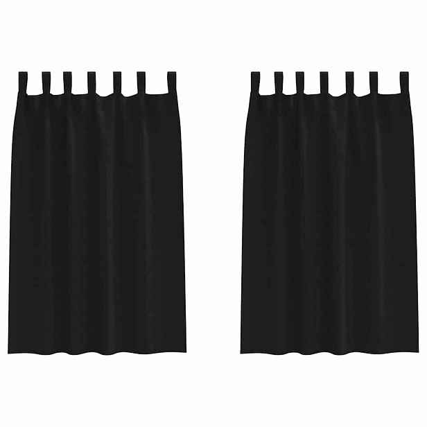 vidaXL Závěsy na zatemnění s kroužky 2 ks Černá 175 x 140 cm Polyester