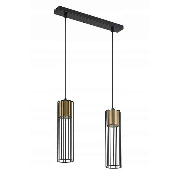 Industriální černo-zlatá závěsná lampa Fobia 2xGU10 25W Sigma Lighting
