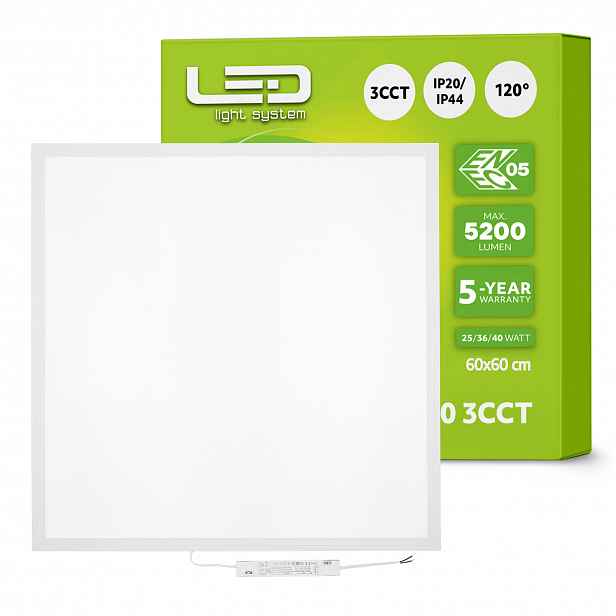 Podomítkový Led panel Amstrong 60x60 Stropní Svítidlo Kaseton 25-36-40W 3CCT