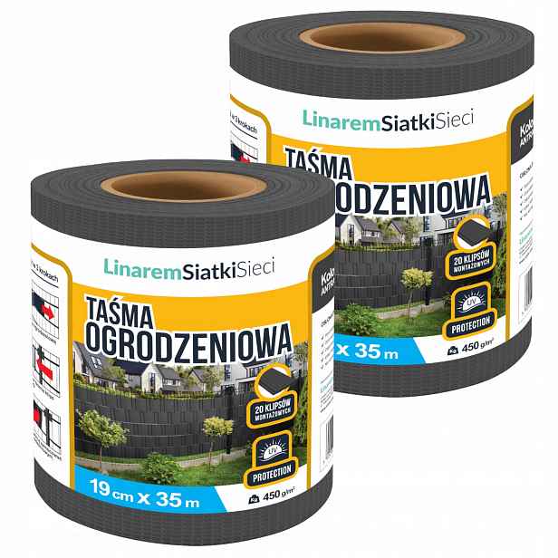 Stínící Panelové Pásy Antracit 19x35 m Uv Ochrana Na Ploty Sada 2 ks