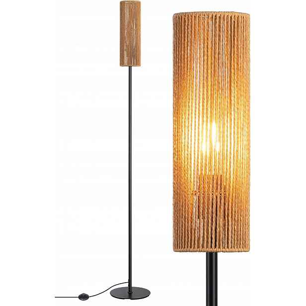 Stojací Led Lampa Boho Stínidlo Z Lana E27 2700K Obývací Pokoj Ložnice 165 CM