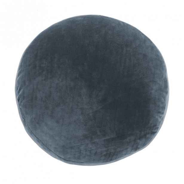 Tmavě modrý dekorativní polštář z mikrovlákna Tiseco Home Studio Marshmallow, ø 40 cm