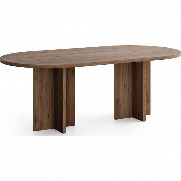 WFL GROUP JÍDELNÍ STŮL Aster Oválný, Ořech Hnědý 204/90/75 cm