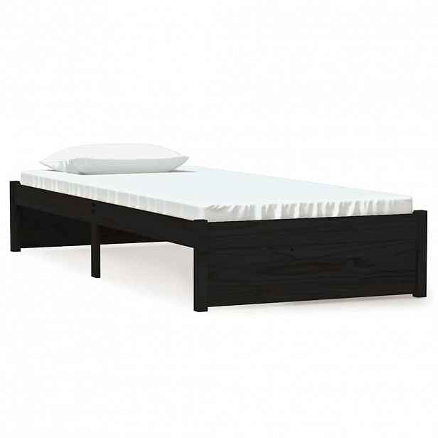vidaXL Rám postele černý masivní dřevo 75 x 190 cm malé jednolůžko