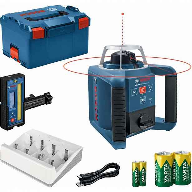 Bosch - Rotační laser, dosah 300 m, s příslušenstvím 0601061506