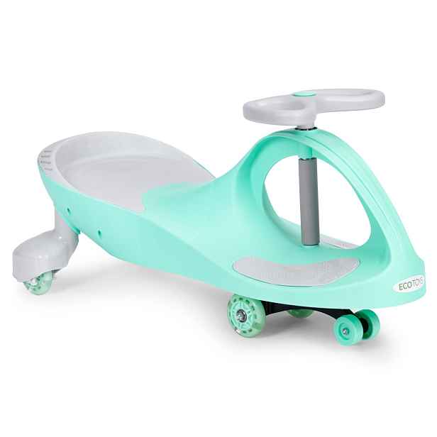 Dětské odrážedlo PLAY ECOTOYS s LED koly zelené/bílé