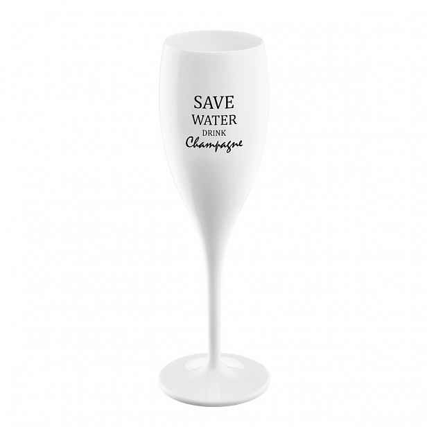 Koziol Sklenice s nápisem Save water drink champagne