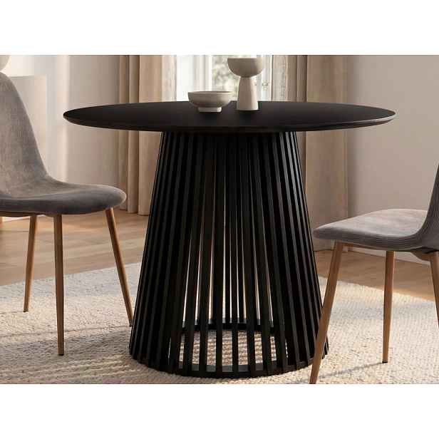 Kulatý jídelní stůl Siluet 100 cm, černý