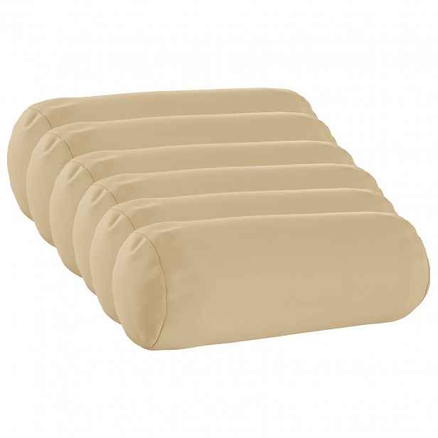 vidaXL Povlak na polštář 6 pcs HEERLEN Béžová Ø 15 x 40 cm Polyester