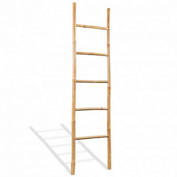 vidaXL Žebřík na ručníky s 5 příčlemi, bambus, 150 cm