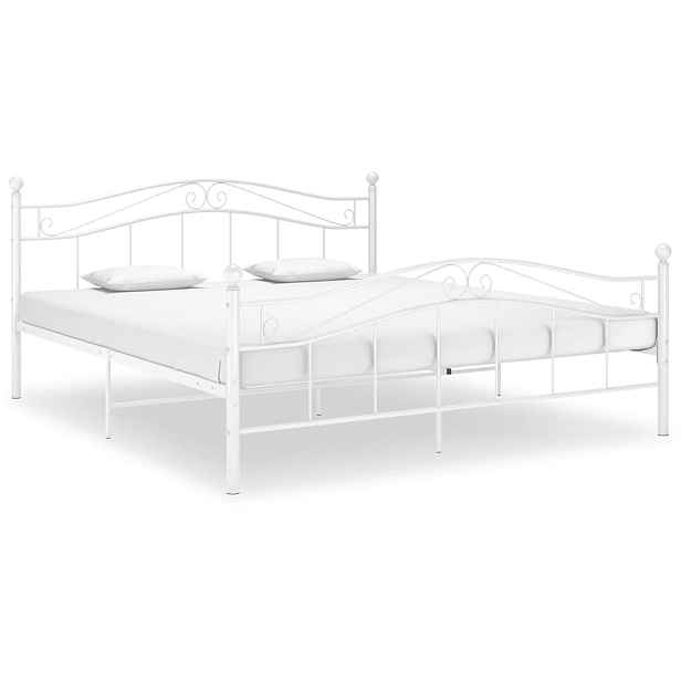 vidaXL Rám postele bílý kov 200 x 200 cm