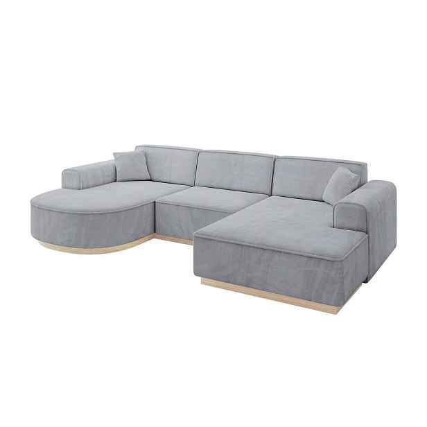ALTDECOR SEDACÍ SOUPRAVA ve tvaru U ARRIO-U1 303x171x83 Šedá Velur