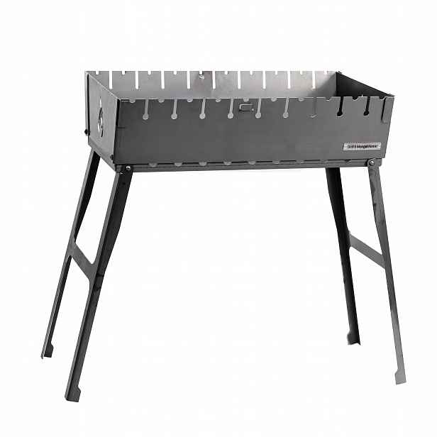 Mangal Grill Kufr na 10 špízů Uhlíkový Skládací Kovový 2 mm