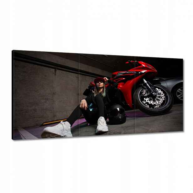 Obrazy 180x90 Červený motocyklový závodník