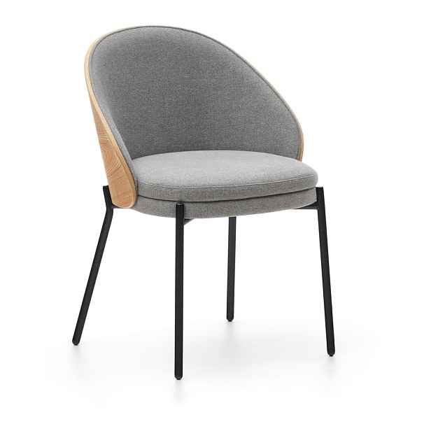 Šedé/v přírodní barvě čalouněné jídelní křeslo Eamy – Kave Home