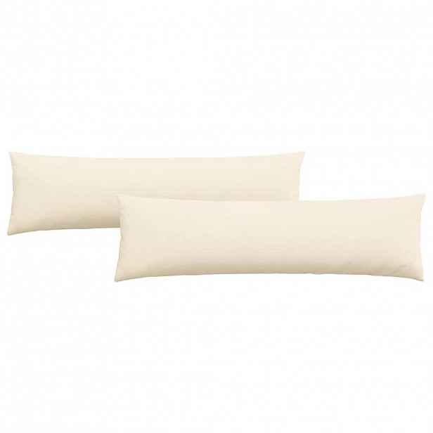 vidaXL Pohovkové polštáře 2 pcs Krémová 145 x 40 cm Žebrovaná látka