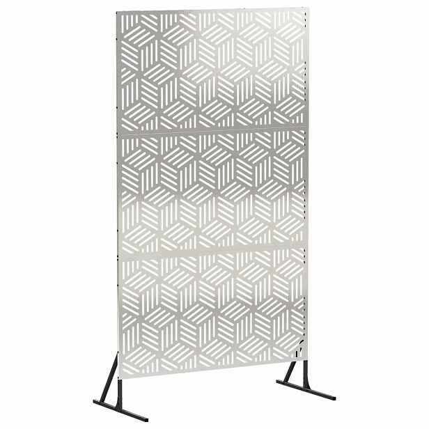 vidaXL Obrazovka pro soukromí 100 x 50 x 180 cm Nerezová ocel Stříbrná