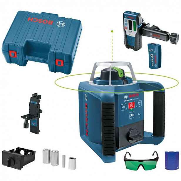 Bosch - Rotační laser, dosah 300 m, s přijímačem a příslušenstvím 0601061701