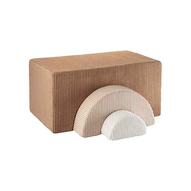Hnědé manšestrové pěnové hřiště 75x49x37 cm Rainbow Montessori – Wigiwama