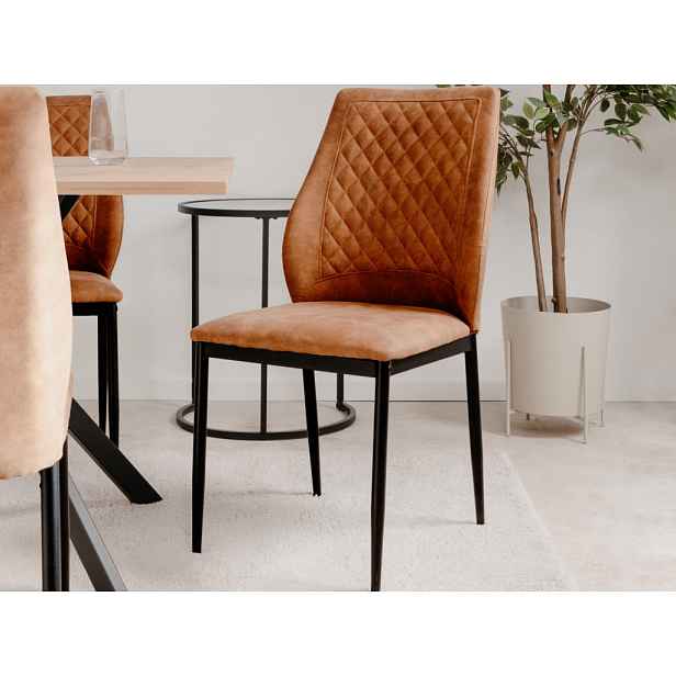 Jídelní židle Lille, koňaková vintage optika kůže