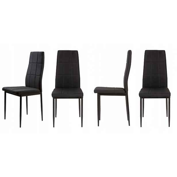 ModernHome DC860 Sada 4 ks jídelních židlí, černá