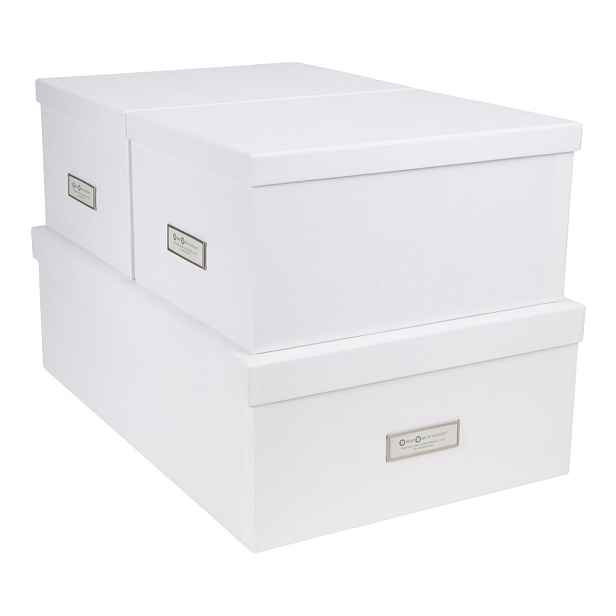 Sada 3 bílých úložných krabic Bigso Box of Sweden Inge