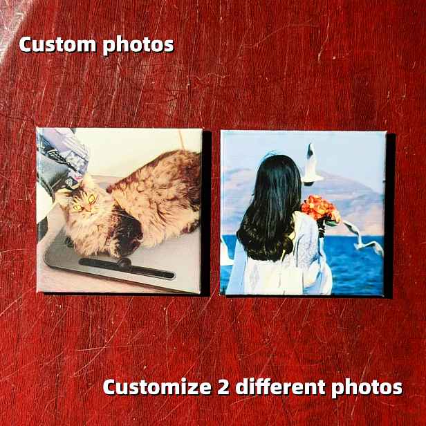 TEMU 2ks Vlastní 5cm Čtvercové Fotomagnetky na Lednici, Proměňte Šťastné Rodinné Fotografie v Krásné Vzpomínky na Lednici, Personalizovaná Domácí