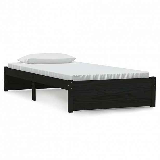 vidaXL Rám postele černý masivní dřevo 90 x 190 cm jednolůžko