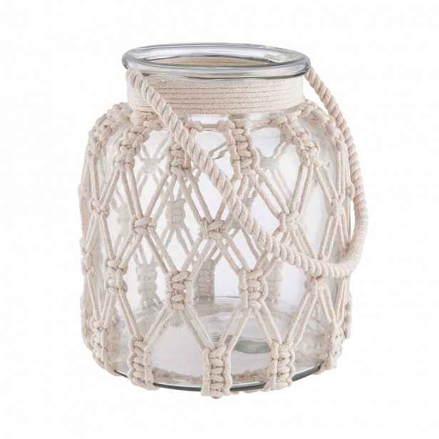Butlers MACRAMÉ Skleněný svícen 20 cm