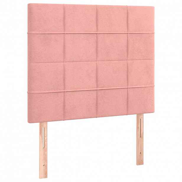 vidaXL Čelo postele růžové 90x5x118/128 cm sametové