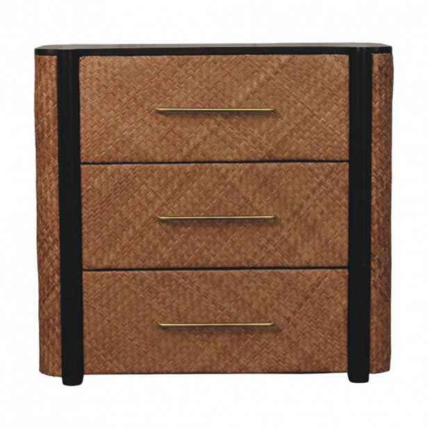 Artisan Furniture NOČNÍ STOLEK – nástěnný kulatý kaštanový, 1 zásuvka, hnědý