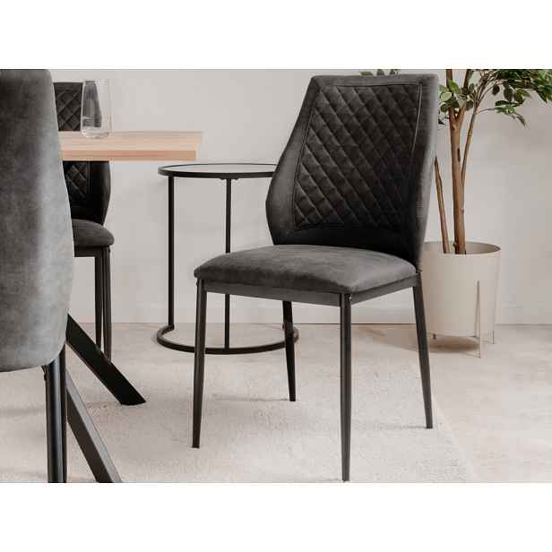 Jídelní židle Lille, antracitová vintage optika kůže