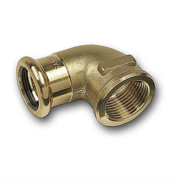 Koleno 90° lisovací Sanha Cu Purapress 8090G 28×1" vnitřní závit