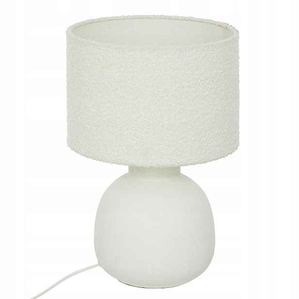 Noční lampa, bílá, 43 cm, stolní lampa do ložnice se stínítkem