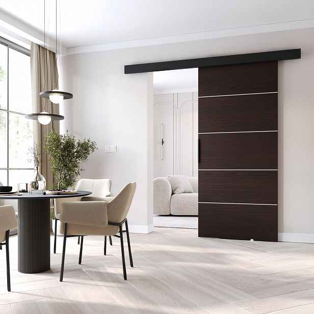 Posuvné dveře BARRET 12 - 96 cm, wenge / černé