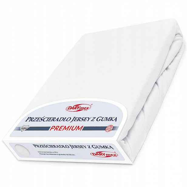 Prostěradlo jersey s gumičkou 200x220 bílé Premium