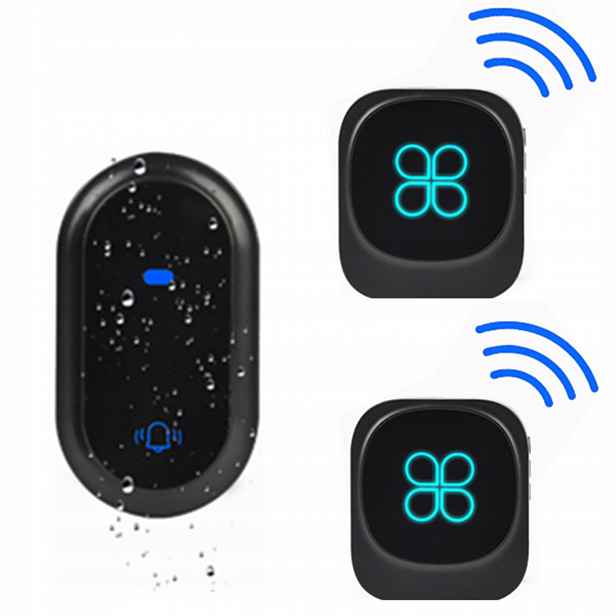 Set Bezdrátový Zvonek Na Dveře Vodotěsný Bezbateriový 180 m IP68
