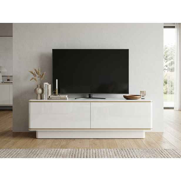 TV stolek ALVIN 135 cm, bílá/zlatá