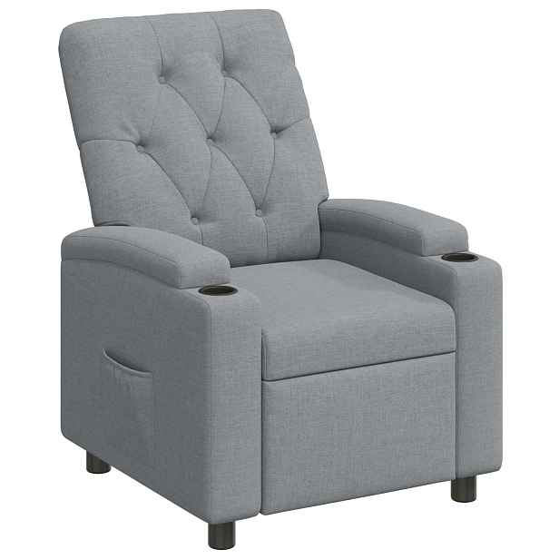 vidaXL Polohovací křeslo Světle šedá 75 x 95 x 101 cm Textil
