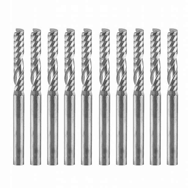 10 Kusů Univerzálních Prstových Fréz 1 Cnc Pera Z Karbidu 3.175 x 17 x 38