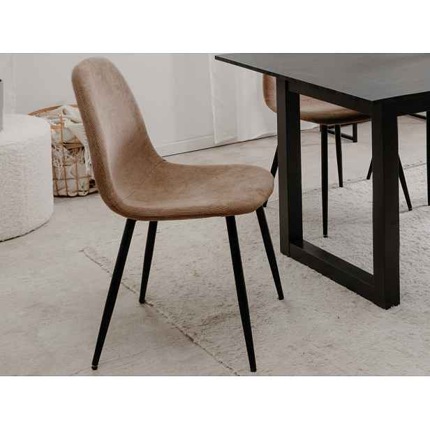 Jídelní židle Alisa, světle hnědá strukturovaná látka