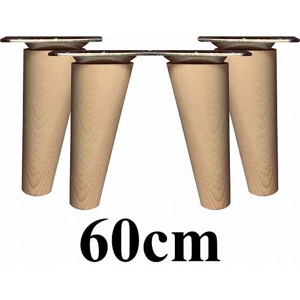Nohy Nožky dřevěné šikmé 60 cm 4ks plechy