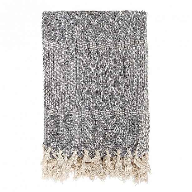 Šedý bavlněný přehoz Bloomingville Throw, 130 x 160 cm