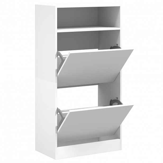 vidaXL Botník bílý 60 x 34 x 116 cm kompozitní dřevo