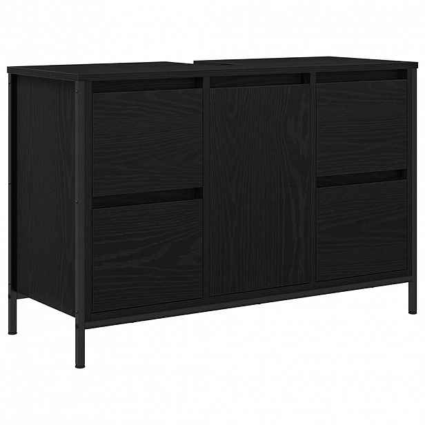 vidaXL Skříňka pod umyvadlo se zásuvkami Černý dub 90x34,5x60 cm
