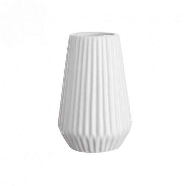 Butlers RIFFLE Váza 13,5 cm - bílá