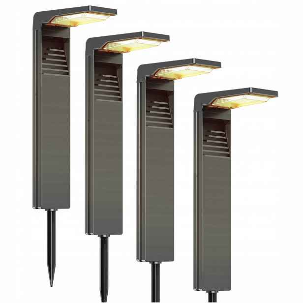 4 Ks Solární Lampa Led Zahradní Sloupek Zapichovací Špíz Senzor Soumraku