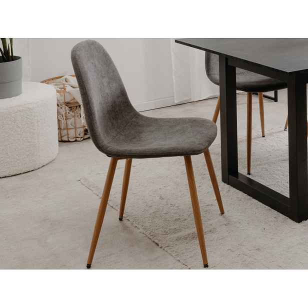 Jídelní židle Alisa, šedá strukturovaná látka