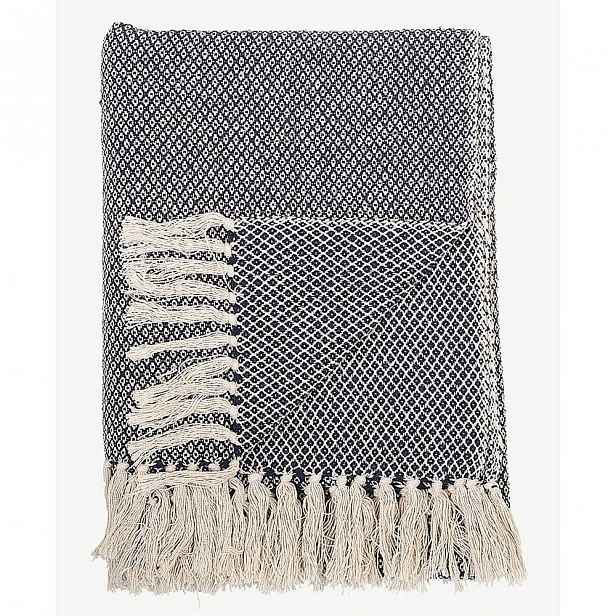 Modrý bavlněný přehoz Bloomingville Throw, 130 x 160 cm